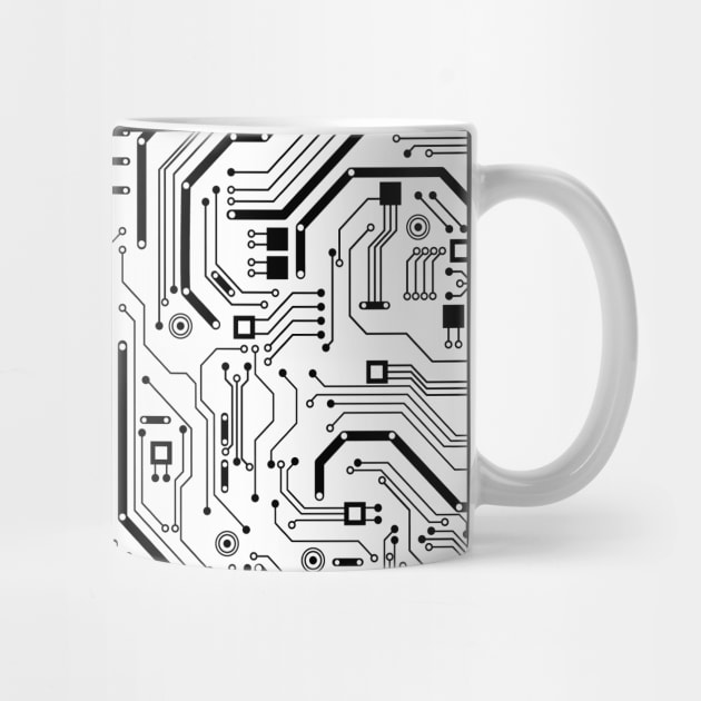 Black and White Circuit Board Design by Brobocop